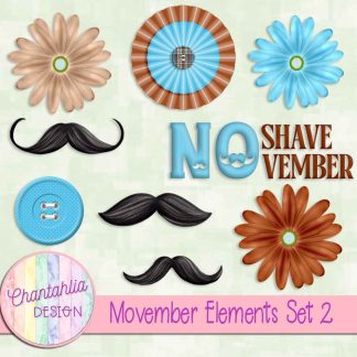 Free design elements in a Movember theme
