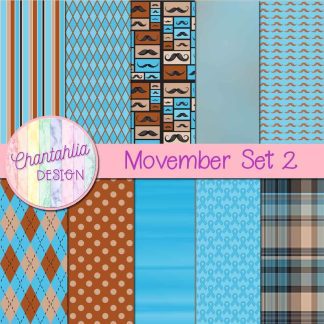 Free digital papers in a Movember theme
