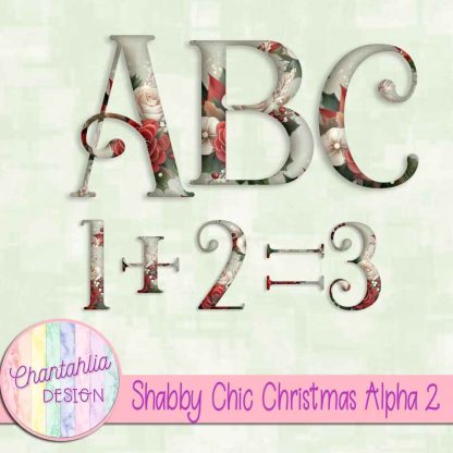 Free alpha in a Shabby Chic Christmas theme