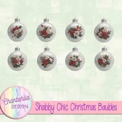 Free baubles in a Shabby Chic Christmas theme