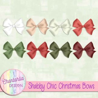 Free bows in a Shabby Chic Christmas theme
