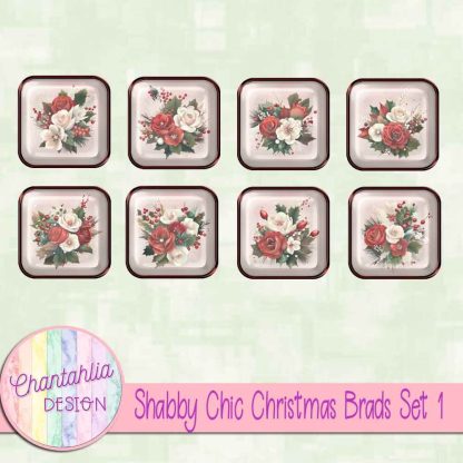 Free brads in a Shabby Chic Christmas theme