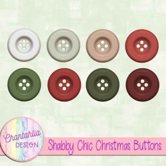 Free buttons in a Shabby Chic Christmas theme
