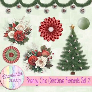 Free design elements in a Shabby Chic Christmas theme