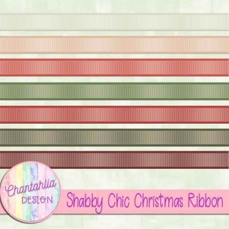 Free ribbons in a Shabby Chic Christmas theme