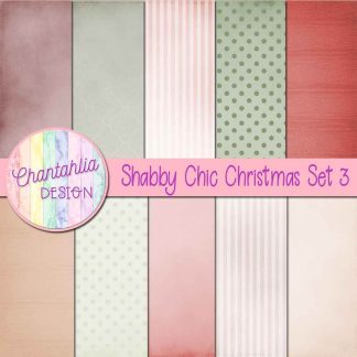 Free digital papers in a Shabby Chic Christmas theme