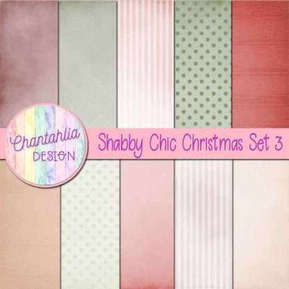 Free digital papers in a Shabby Chic Christmas theme