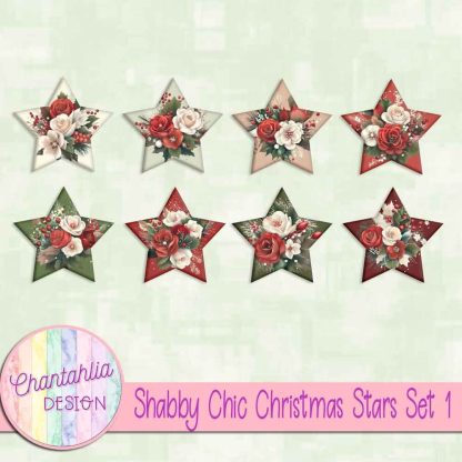 Free stars in a Shabby Chic Christmas theme