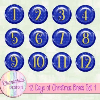 Free brads in a 12 Days of Christmas theme