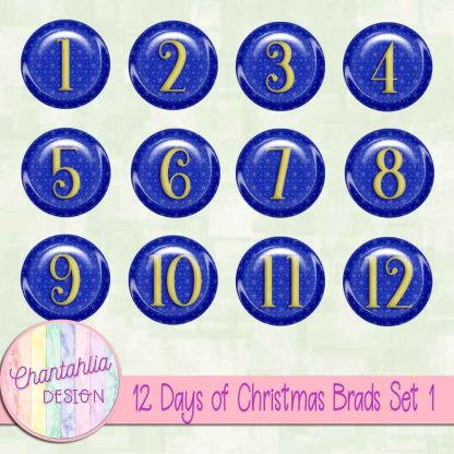 Free brads in a 12 Days of Christmas theme