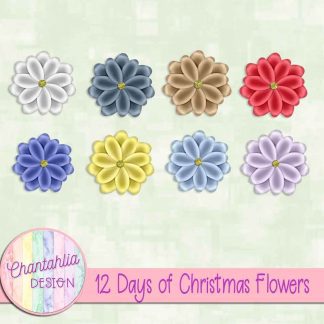 Free flowers in a 12 Days of Christmas theme