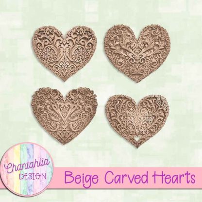 Free beige carved hearts