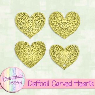 Free daffodil carved hearts