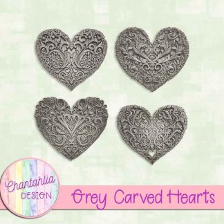 Free grey carved hearts