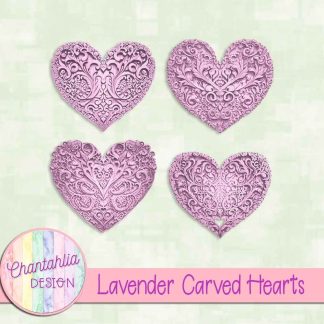 Free lavender carved hearts