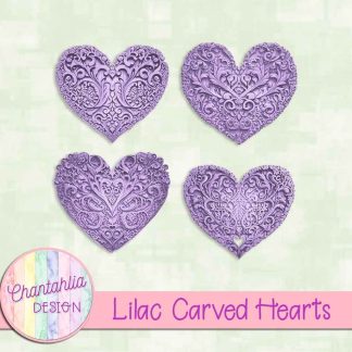 Free lilac carved hearts
