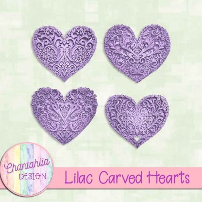 Free lilac carved hearts