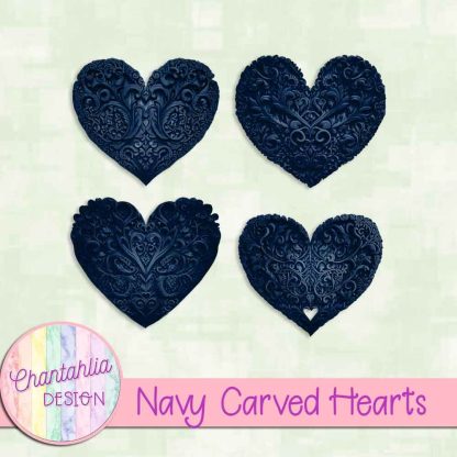 Free navy carved hearts