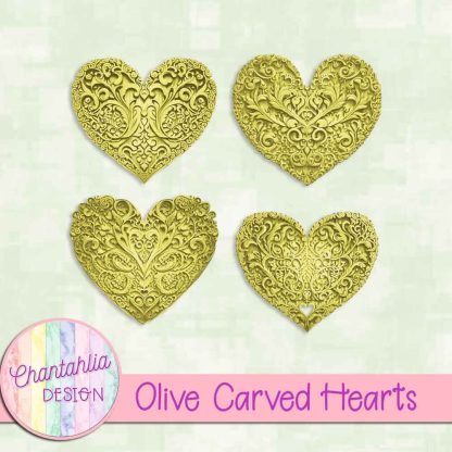 Free olive carved hearts