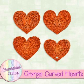 Free orange carved hearts
