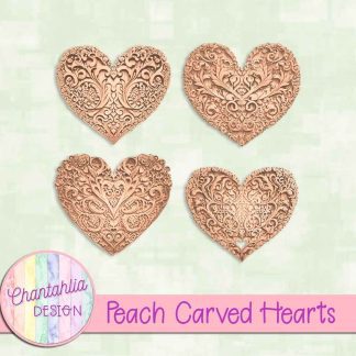 Free peach carved hearts