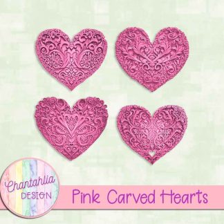 Free pink carved hearts
