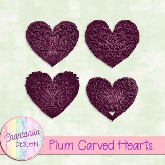 Free plum carved hearts