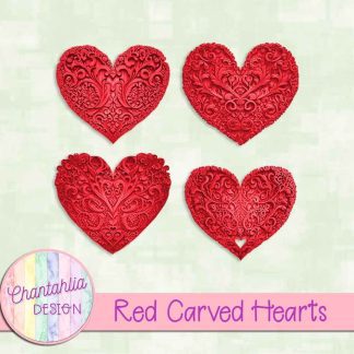 Free red carved hearts