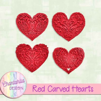 Free red carved hearts