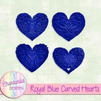 Free royal blue carved hearts