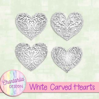Free white carved hearts