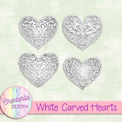 Free white carved hearts