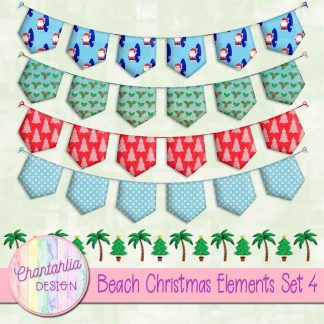 Free design elements in a Beach Christmas theme