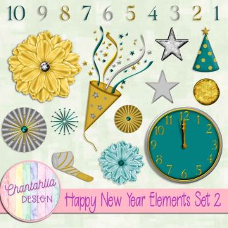 Free design elements in a Happy New Year theme
