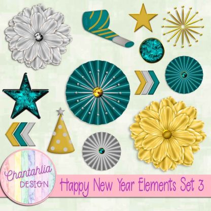 Free design elements in a Happy New Year theme