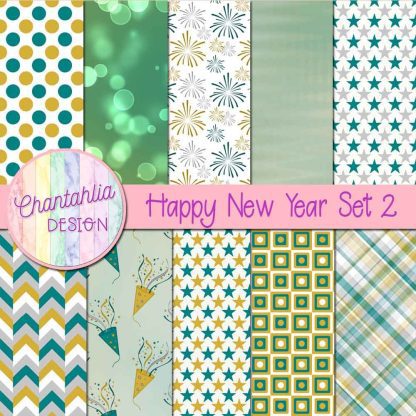 Free digital papers in a Happy New Year theme