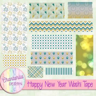 Free washi tape in a Happy New Year theme