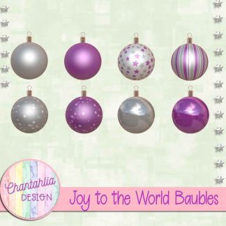 Free baubles in a Joy to the World Christmas theme