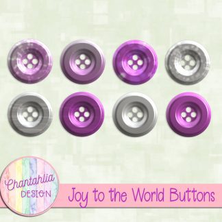 Free buttons in a Joy to the World Christmas theme