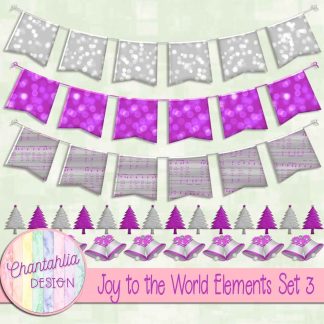 Free design elements in a Joy to the World Christmas theme