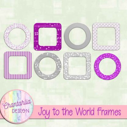 Free frames in a Joy to the World Christmas theme