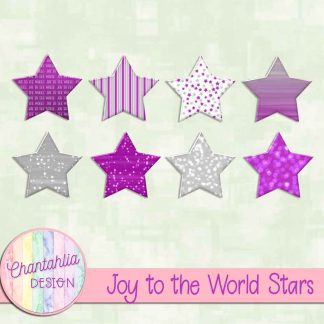 Free stars in a Joy to the World Christmas theme
