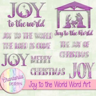 Free word art in a Joy to the World Christmas theme