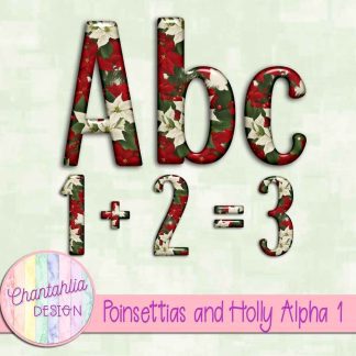 Free alpha in a Poinsettias and Holly theme