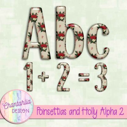 Free alpha in a Poinsettias and Holly theme