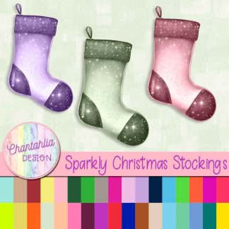 free sparkly Christmas stockings elements