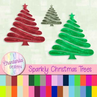 Free sparkly Christmas stockings trees