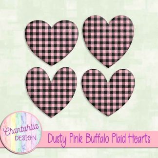 Free dusty pink buffalo plaid hearts