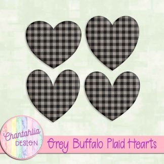Free grey buffalo plaid hearts