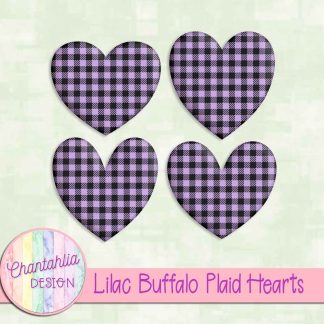 Free lilac buffalo plaid hearts
